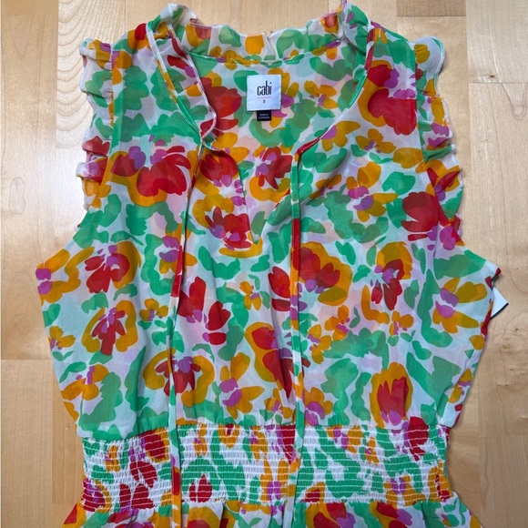 CAbi Spirit Abstract Print Sleeveless Ruffles
Dress Size S Multicolor 6216 - Picture 3 of 6